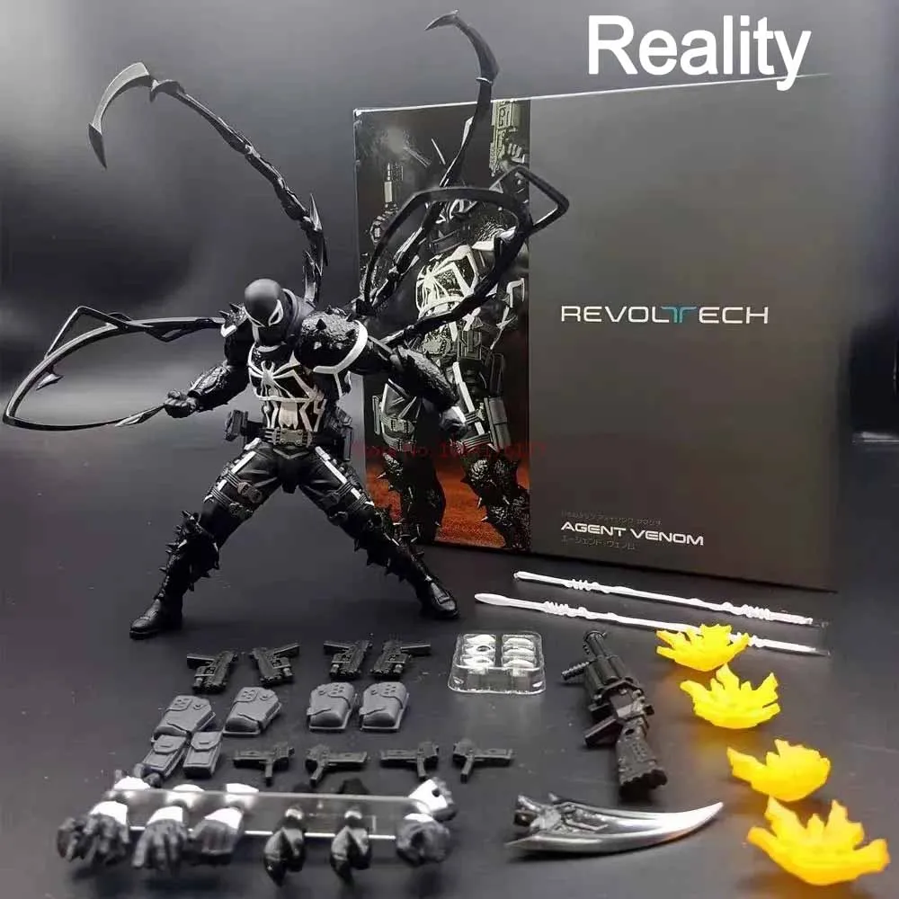 kf S41c0949812dc4e8596a9481c1dded580U New Venom Revoltech Amazing Yamaguchi Figures Agent Venom Anime Figure Model Collection Eugene Thompson Revoltech Figure - Amazing Yamaguchi