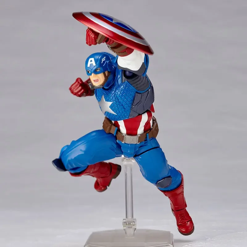 kf S2fdaeaf8695e4fc298034d2672c24d9ac In Stock KAIYODO Marvel Captain America Revoltech AMAZING YAMAGUCHI 16cm Anime Collection Figures Model Toys Steve - Amazing Yamaguchi