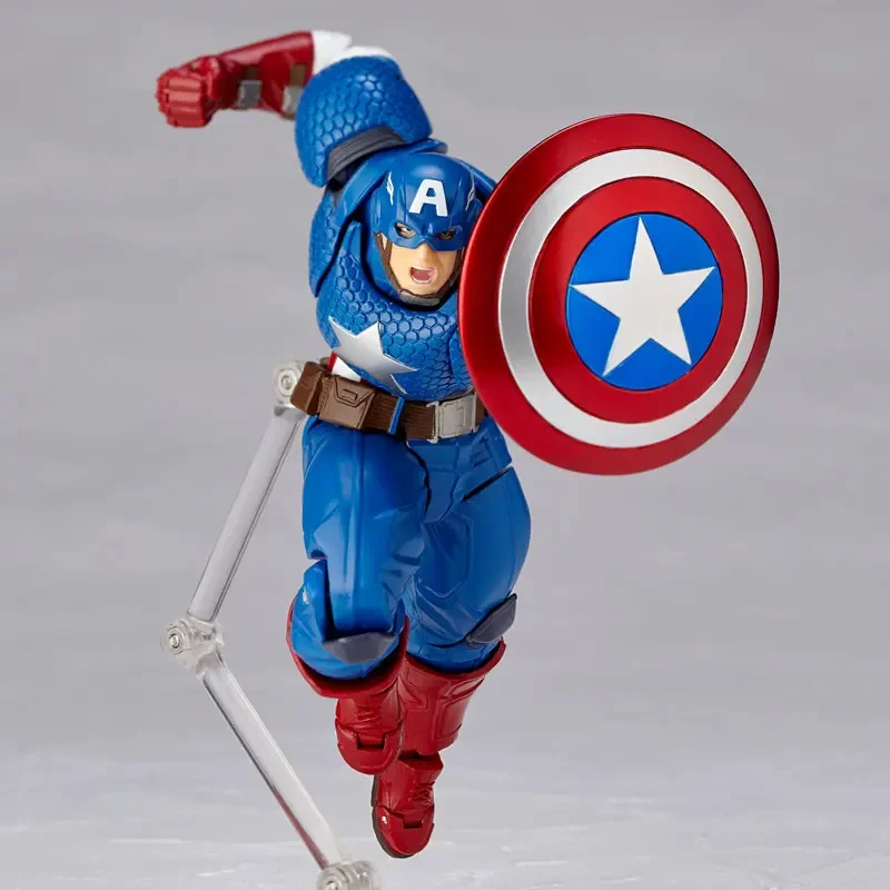 kf S5c95af808cc24c1baf9ef8d2f674ccc8V In Stock KAIYODO Marvel Captain America Revoltech AMAZING YAMAGUCHI 16cm Anime Collection Figures Model Toys Steve - Amazing Yamaguchi