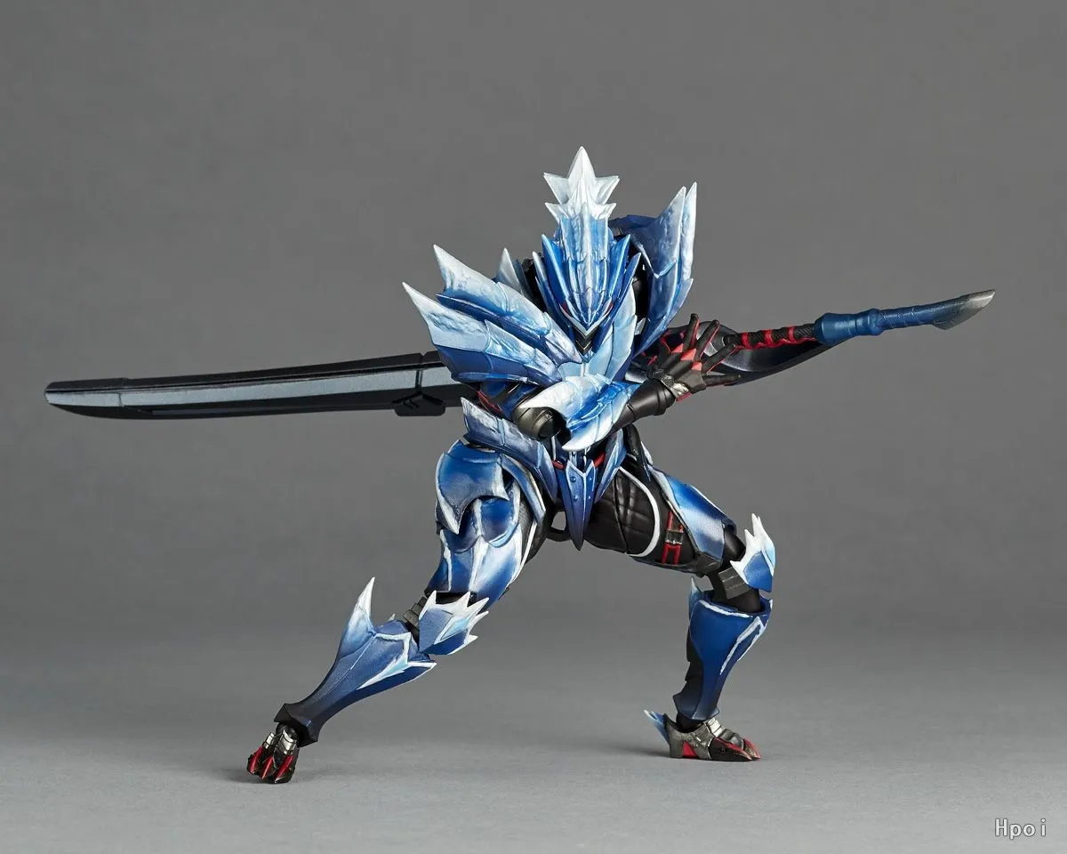kf S773df303408344ff9a60ee0b396a54efC Original KAIYODO Revoltech AMAZING YAMAGUCHI MONSTER HUNTER RISE SUNBREAK Male Swordsman Hunter Ice Wolf Dragon Set - Amazing Yamaguchi